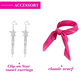 GMEDJVE Girls Cowgirl Costume Movie Heroine Cosplay Pink cowgirl outfit Kids Western Christmas Party Dress up 3-12Y