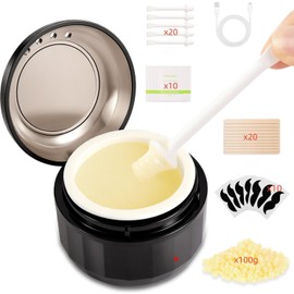 Nose Wax Kit, Nose Ear Hair Removal Kit Men Women with 100g Wax, 40 Sticks, USB Fast Heat, Smart Temperature Control, Multi-Purpose Hair Remover Tool,Compact Travel Size