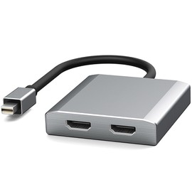 tunghey Mini Displayport to Dual HDMI Splitter Dual 4K@60Hz Resolution,MDP to 2 HDMI Hub Multi Stre-am Transport Support 4K Resolution for Windows and Ma-c System