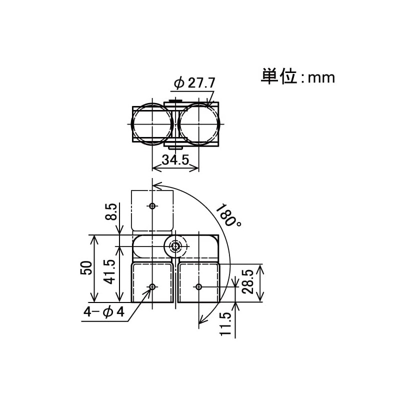Yazaki Kako Φ1.1 inches (28 mm) EF-4004 S Erector Hinge