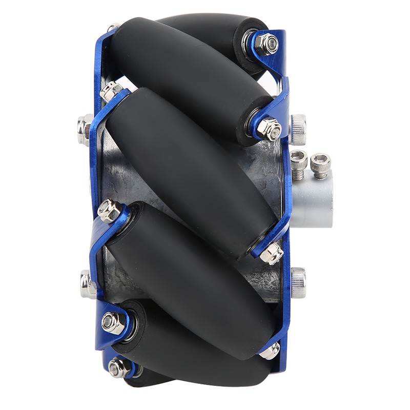 4in Mecanum Wheel Right Aluminum with TPU Rubber Rollers Industrial