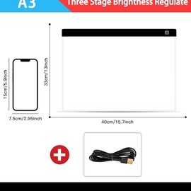 A3/A4/A5 Level Dimmable Led Drawing Copy Pad Board Children'S Toy Painting Educational Kids Grow Creative Gifts for Children - Colour: A3