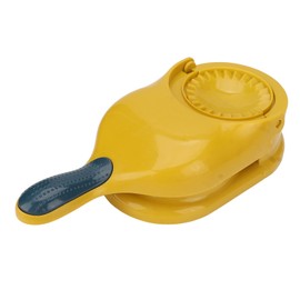 2-in-1 Portable Manual Dumpling Maker - Kitchen Dumpling Making Tool, Pasta Press, and Kitchen Accessory (Yellow)