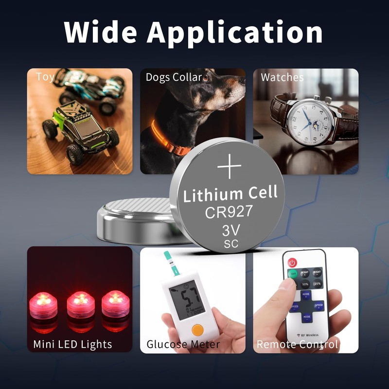 PKCELL 10Pcs CR927 3V Lithium Battery CR927 Battery