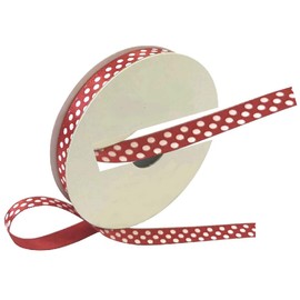 Red w/White Polka Dot Ribbon 3/8" inch x 9' feet ~ Decorative Holiday Ribbon