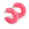 Small Acrylic Thick Half Hoop Earrings with Marble effect in