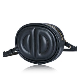 Sluxa Black Leather fanny pack for women,Fashion Small crossbody bag, Popular exquisite leather belt bag for women.