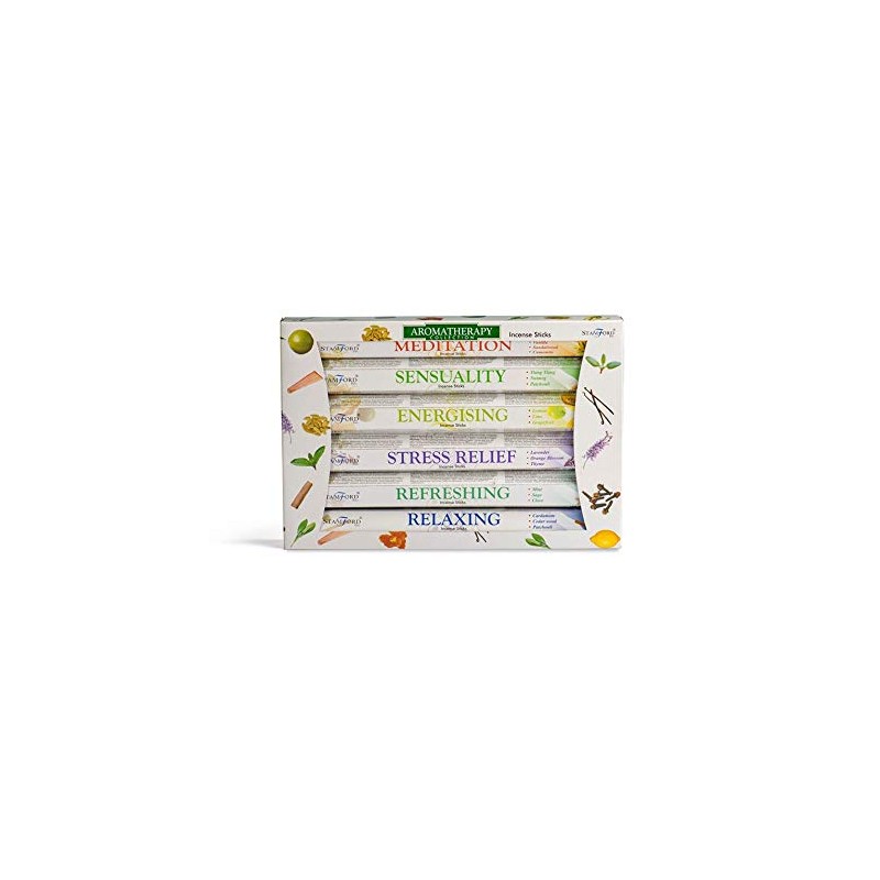 STAMFORD INC. 37322 Premium Aromatherapy Hex Range Incense Sticks -