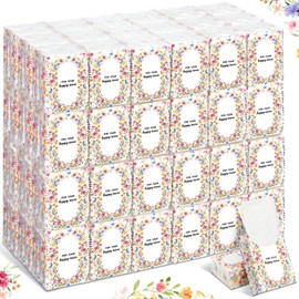 Therwen 100 Pack Wedding Happy Tears Tissues Packs for Wedding Guests 1000 Sheet Tissues Packs Travel Size Bulk Essentials Stuffers Emergency Kit (Bright)