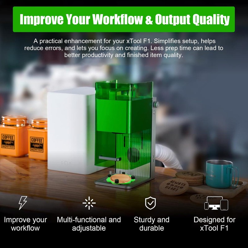 Adjustable Self-Centering Jig for xTool F1 Laser – Precise Alignment,