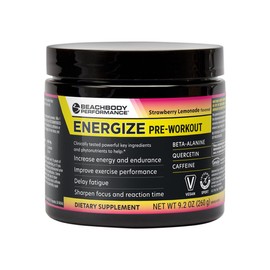 BODi Energize Pre Workout Powder - Beta-Alanine, Quercetin & Low-Dose Caffeine Formula for Enhanced Energy & Focus, Increase Energy & Endurance Supplement, Strawberry Lemonade, 40 Servings