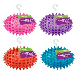 Gnawsome™ 3.5” Spiky Squeaker Football Dog Toy - Small, Cleans Teeth and Promotes Good Dental and Gum Health for Your Pet, Colors will vary