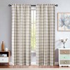 Bapawfish Tan Gingham Buffalo Check Beige and White Window Curtain
