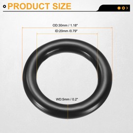 sourcing map 3Pcs 30mm OD. 20mm ID. 5mm Width O-Rings, 304 Stainless Steel Solid Welded Seamless O-Ring Decorative Connecting for Macrame, Hanging Slings Rope, Black