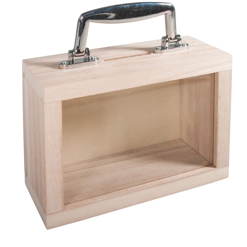 Rayher Hobby Rayher Hobby Rayher Holzkoffer + Sichtfenster, 18x8x13cm, mit