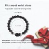 Togous Black Obsidian Stretch Bracelet, Cute Bear Beaded Bracelet for