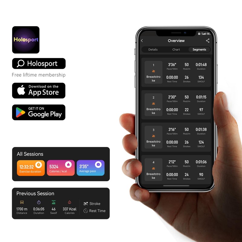 holoswim 2S Triathlon Pro Swim Goggles with AR Display