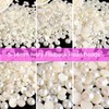 Euddty 14mm Ivory Flatback Pearls for Crafting Nail Art Half