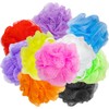 10 Pcs Bath Loofah Shower,Small Mesh Sponge Pouf Colorful Exfoliating