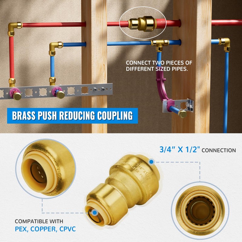 SUNGATOR 3/4 Inch x 1/2 Inch Reducing Coupling, No Lead