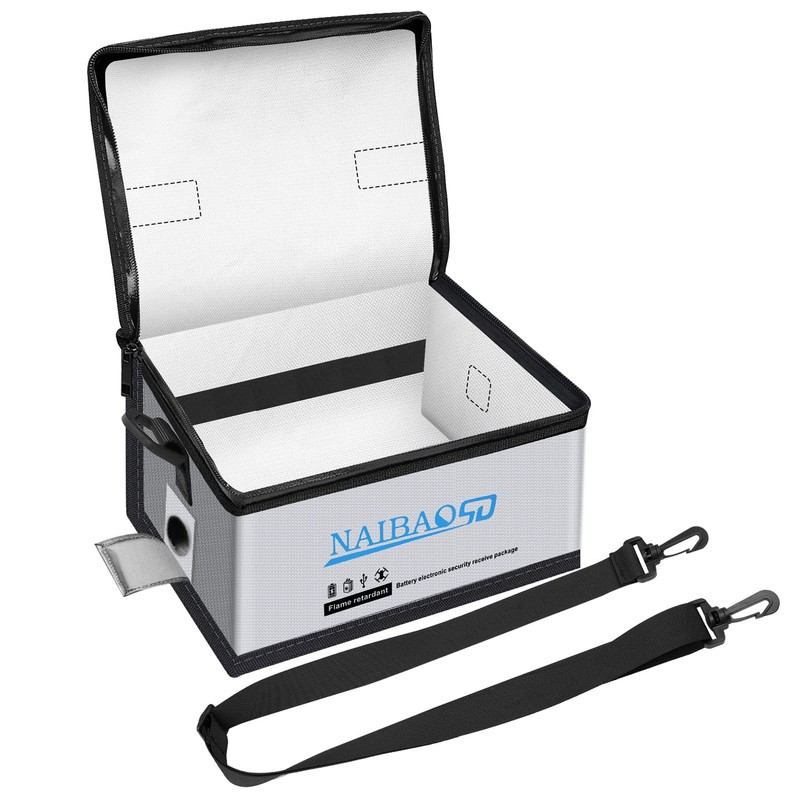 NAIBAOSD Fireproof Explosionproof Lipo Battery Bag for Lipo Battery Storage