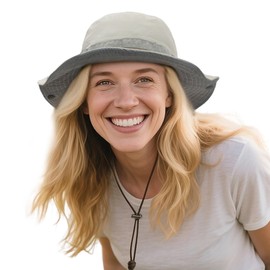 Croogo Quick Drying Fishing Hat Summer Sun Protection Hat for Women Breathable Hiking Cap Safari Unisex Boonie,Beige-SHB2504