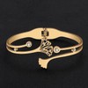 BAMAY Stainless Steel Palm Leaves Bracelets Bangle 18K Gold Leaves