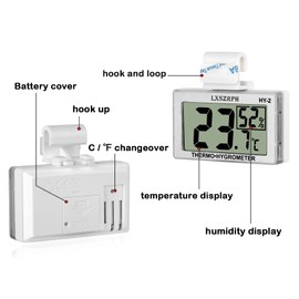 Digital Reptile Hygrometer Thermometer LCD Display, Temperature Humidity Meter Gauge for Reptile Tanks, Terrariums, Vivarium (4 packs)