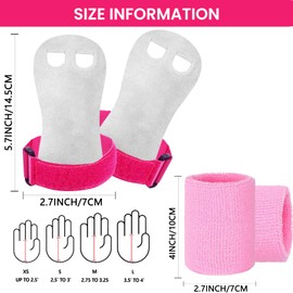 LOVMEAD Sports Gloves for Horizontal Gloves, Children, Protects Hand Palm with Bracelets Pair, Bar Handles, Palm Protection, Wrist Support for Kettlebells Sports (Pink, S)