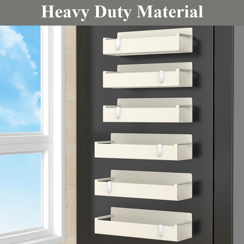 6 Pack Magnetic Spice Rack Organizer for Refrigerator and Oven,