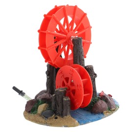Housoutil Fish Tank Decor Resin Windmill Gear Oxygen Pump Ornaments Desktop Decor Natural Fish Tank Scene