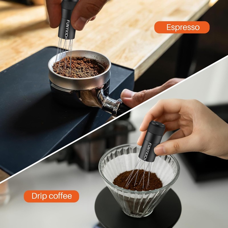 FUNYKICH WDT Tool Espresso Distribution Tool with Magnetic Stand for