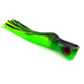 Lobo Lures Big Chugger 9 Inch Soft Head Double Skirted Marlin & Tuna Lure (Green & Black)