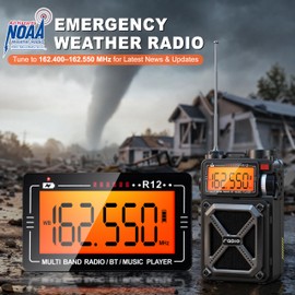 RunningSnail Solar Hand Crank Emergency Radio,NOAA Weather Alert, AM/FM/SW