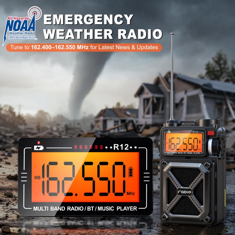RunningSnail Solar Hand Crank Emergency Radio,NOAA Weather Alert, AM/FM/SW