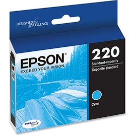 EPSON T220 DURABrite Ultra -Ink Standard Capacity Cyan -Cartridge (T220220-S) for select Epson Expression and WorkForce Printers
