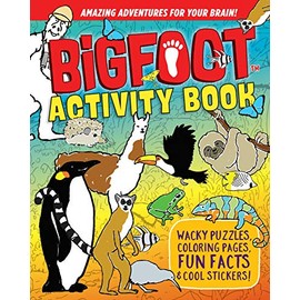 BigFoot Activity Book: Wacky Puzzles, Coloring Pages, Fun Facts & Cool Stickers! (Happy Fox Books) Search-and-Find, Mazes, Trivia, Riddles, Crosswords, Drawings, Word Scrambles, & More for Kids 5-12