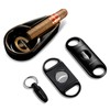 CIGARLOONG Cigar Ashtray and Cutter Set.Ceramic Ashtray with V Cutter,Guillotine
