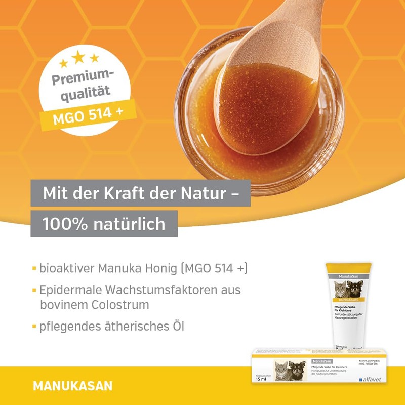 Alfavet ManukaSan Natural Nourishing Honey Ointment for Dogs, Cats and