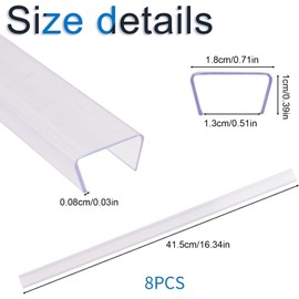 INCREWAY Slip On Cabinet Door Protector, 8PCS Clear Plastic Edge Guard for Protecting Kitchen Cabinet Stool Foot Rails Chair Rung from Chipping