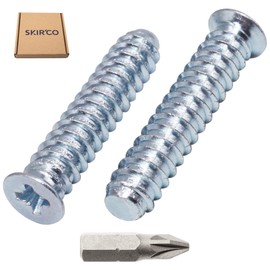 SKIR'CO (10 pcs) Zinc Plated Euro Screws 6.2 x 30 mm, Drawer Runner Screws, Flat Countersunk Head, Hinge Screws
