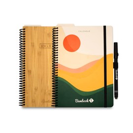 Bambook Calendar - Bamboo Wood Hardcover - A5 - Reusable Calendar - Fully Erasable