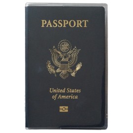 Set of 2 Heavy Duty Clear Vinyl Plastic Passport Cover Holder Travel MADE IN USA