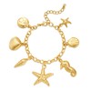 YUJIE Gold Ocean Charm Bracelet with Sea Shell, Starfish &