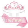 CIEHER 7th Birthday Decorations for Girls - 7th Birthday Crown