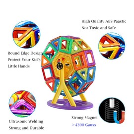 JQXD Bloques Magnéticos 3D, Set de 110 Piezas, Juguetes Didácticos Creativos y Educativos Buen Regalo Aprenda El Color y La Forma Juguetes para Niños de 4-10Años (110 Piezas)