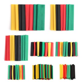 iLamvie 164 Pieces Heat Shrink Tubing, Electrical Insulation Heat Shrink Tubes, Eventronic Electrical Wire Cable Wrap Assortment Electrical Insulation Tube Kit (Yellow, Red, Black, Green)