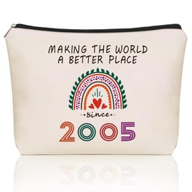 Girlly 20th Birthday Makeup Bag For Teen Girls Gifts: Cute Cosmetic & Toiletry Pouch For Her,Sister, Nieces, Girlfriends, Friends, Daughters .Ideal Inspirational Gift For Birthday, Travel.