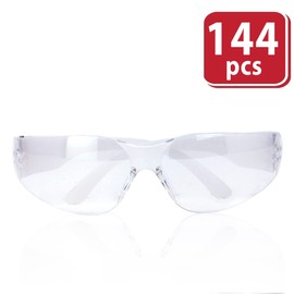 SAFE HANDLER BISON LIFE Clear Lens Clear Temple Safety Glasses | One Size, Adult, Youth, Clear Protective Polycarbonate Lens Clear Temple, Clear, 144 PAIRS