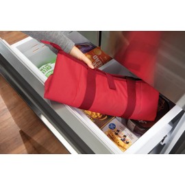 PackIt Built with ECOFREEZE Technology, Reusable, Foldable, Zip Closure, with Shoulder Straps for Easy Carrying, Poppy